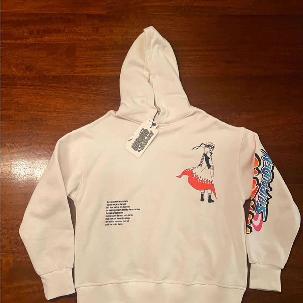 Zara x Naruto Cream Graphic Hoodie